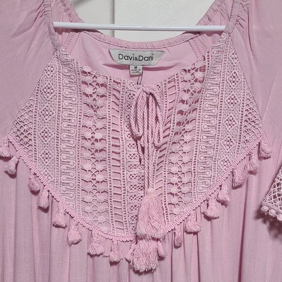 Pink boho short dress - Picture 6 of 9